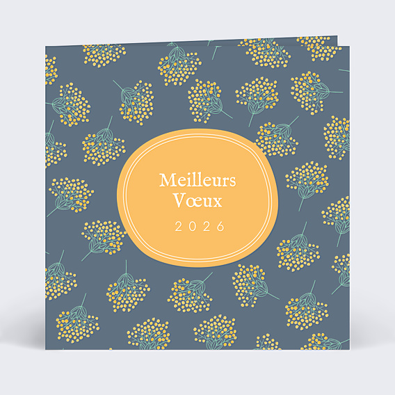 Carte de Voeux Particuliers Carte voeux fleurs mimosa
