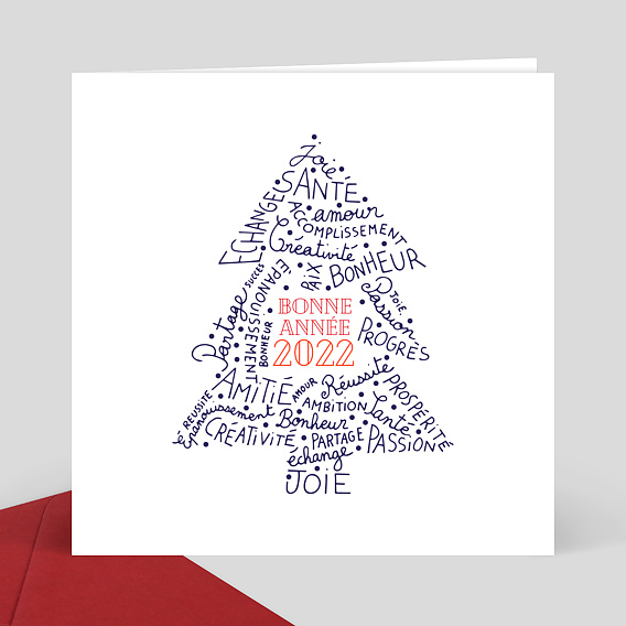 Carte de Voeux Entreprise Sapin calligraphie