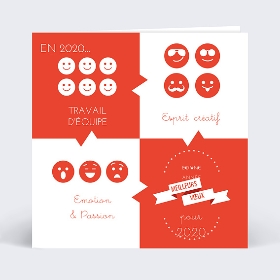 Carte de Voeux Entreprise Smileys