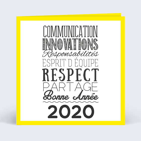 Carte de Voeux Entreprise Typo inspiration