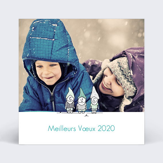 Carte de Voeux Particuliers Voeux 3 lutins photo