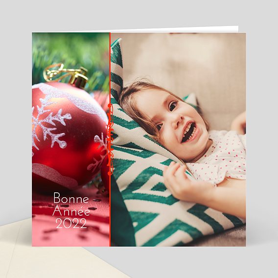 Carte de Voeux Particuliers Voeux boule rouge