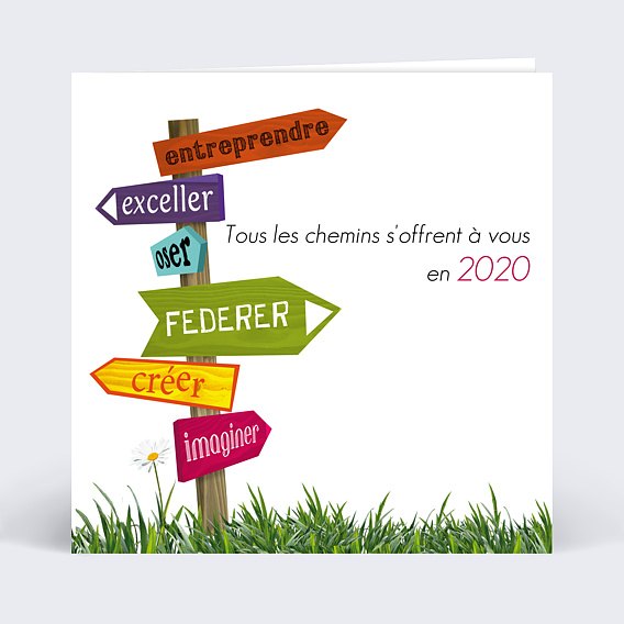 Carte de Voeux Entreprise Voeux chemins