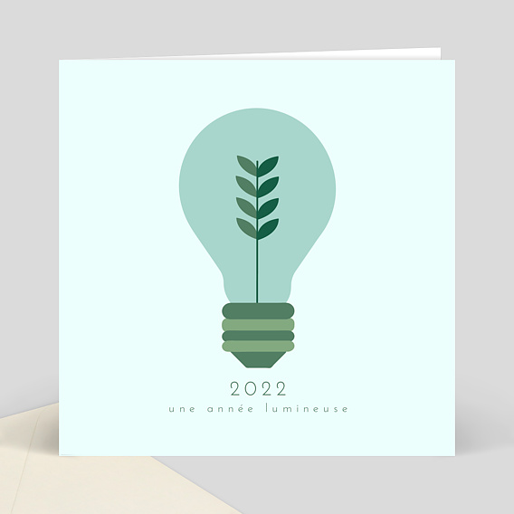 Carte de Voeux Entreprise Voeux entreprise ampoule verte