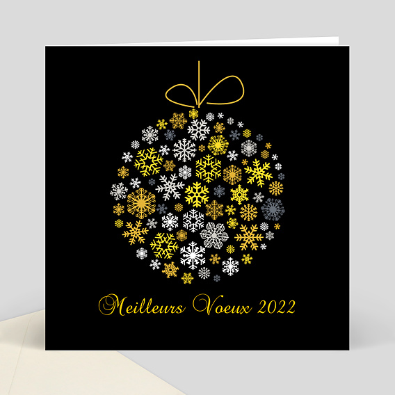 Carte de Voeux Particuliers Voeux flocons 2022