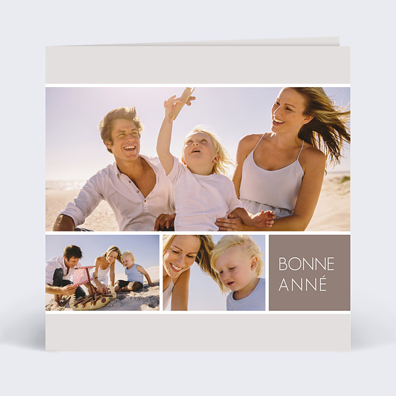 Carte de Voeux Particuliers Voeux frise beige