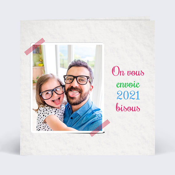Carte de Voeux Particuliers Voeux patchwork rouge