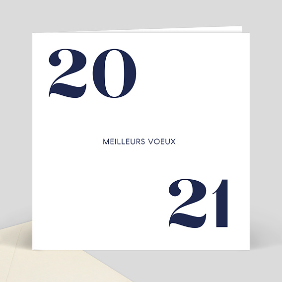 Carte de Voeux Entreprise Voeux professionnels originaux bleu