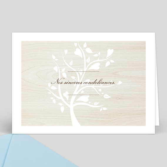 Carte De Condoleances Arbre Sur Bois Popcarte