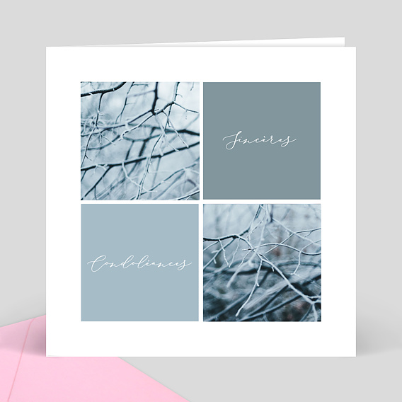 Carte de Condoléances Arbre Enneigé