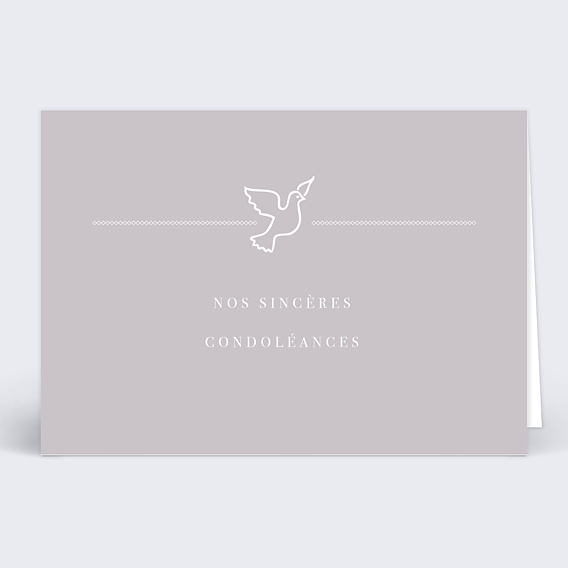 Carte de condoléances Colombe Grise