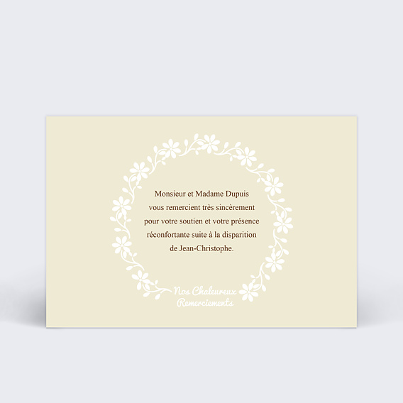 Remerciements Décès Chaleureux remerciements
