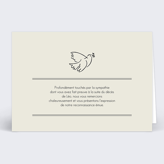 Remerciement Deces Colombe Simple Popcarte