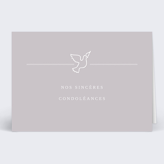 Carte de Condoléances Colombe Grise