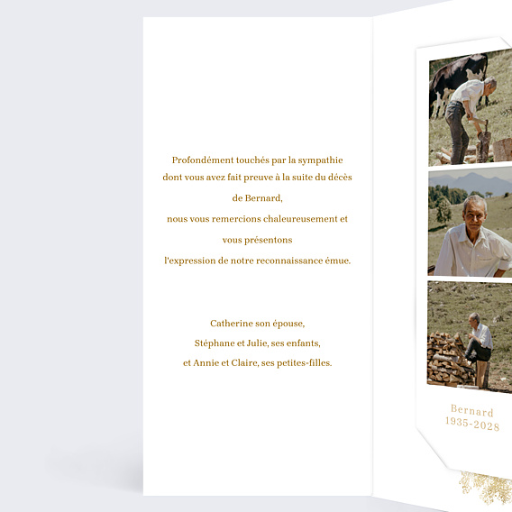 Remerciements Décès Arbre doré