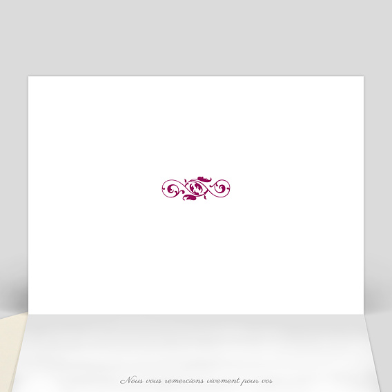 Carte remerciement décès Fleur Violette Intérieur Gauche