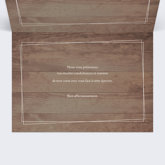 Carte de condoléances Carte pour Condoléances Intérieur Droit
