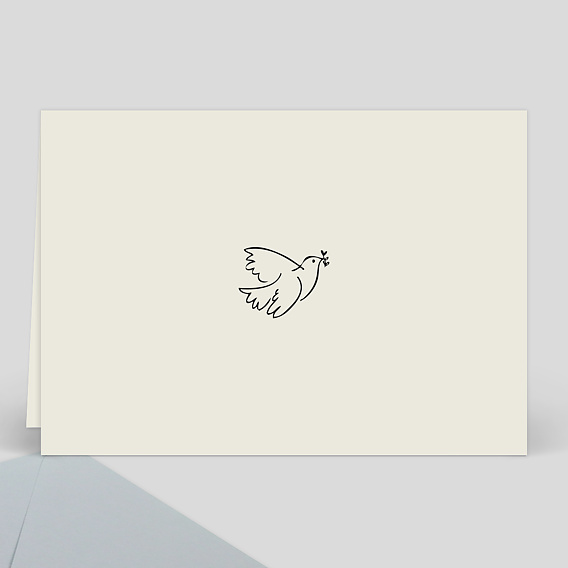 Carte de condoléances Colombe Simple Verso
