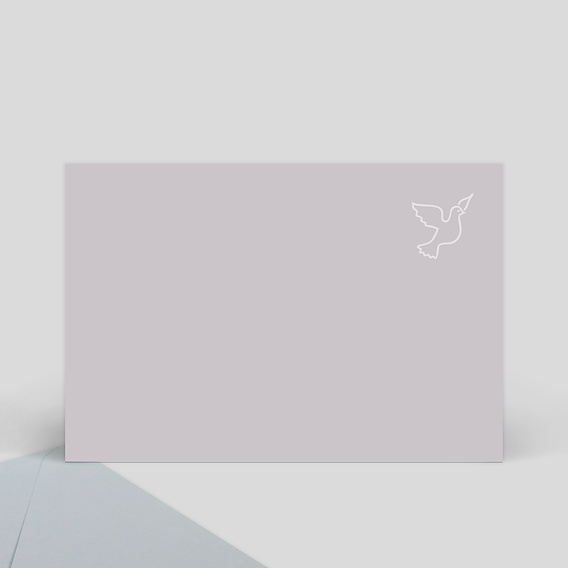 Carte remerciement décès Colombe Grise Verso