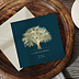 Carte remerciement décès Arbre doré
