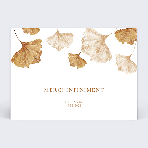 Remerciements Décès Fleur Beige