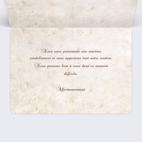 Carte de condoléances Condoléances Arbre Intérieur Droit