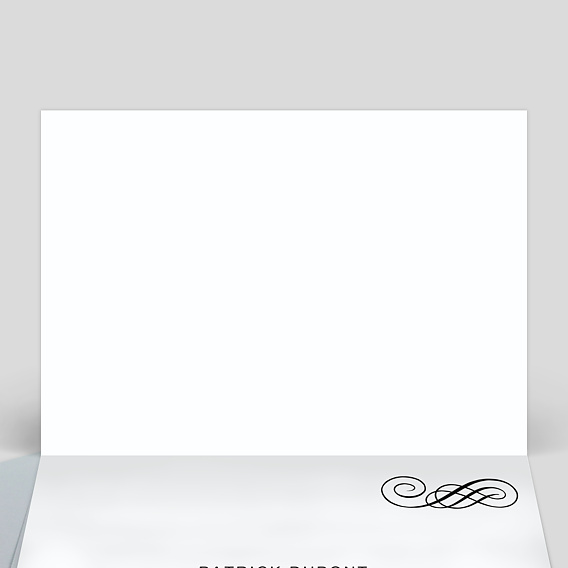 Carte remerciement décès Simple Texte Intérieur Gauche