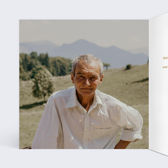 Carte remerciement décès Arbre doré Intérieur Gauche