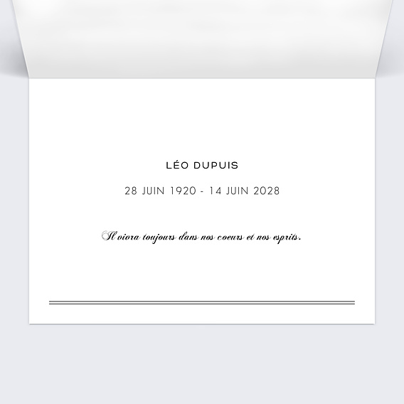 Remerciements Décès Colombe Simple