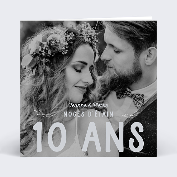 Carte D Invitation Anniversaire De Mariage 10 Ans Popcarte