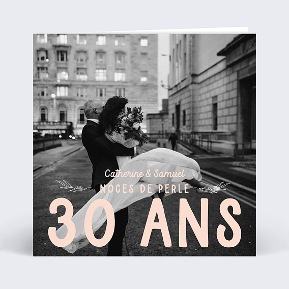 Carte D Invitation Anniversaire De Mariage 30 Ans Colores