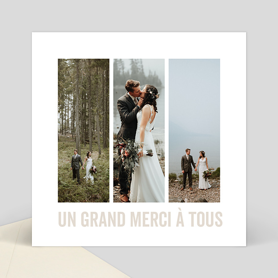 Remerciements mariage Carte de remerciement mariage photos