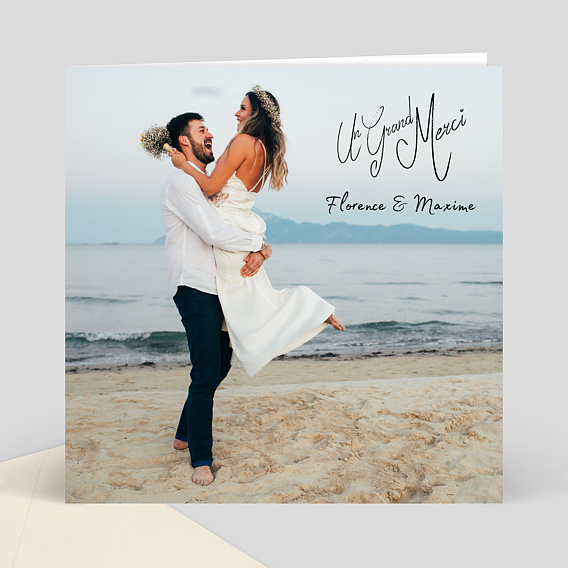 Remerciements mariage Carte de remerciement mariage signature 2