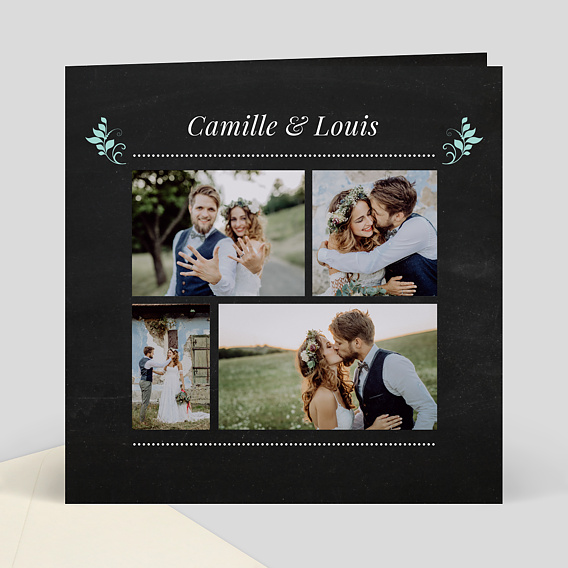 Remerciements mariage Carte photo remerciement mariage