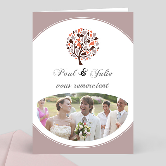 Remerciements mariage Carte remerciement mariage 2