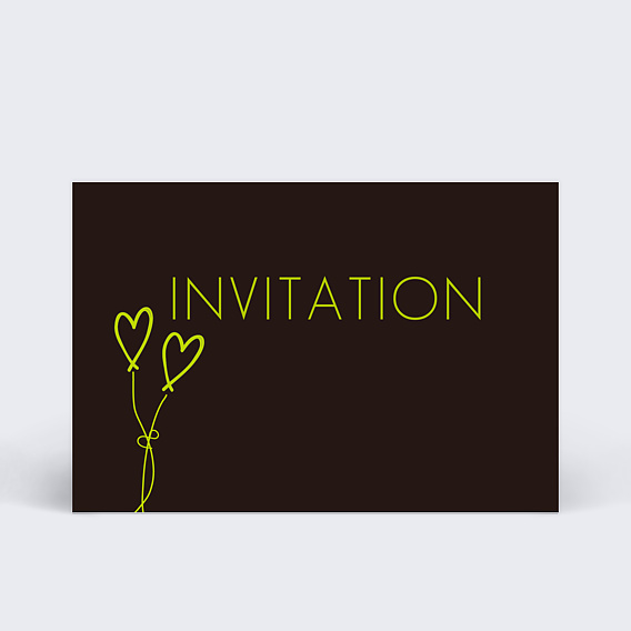 Cartes Invitation Mariage Invitation Coeurs ballons verts