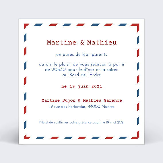 Cartes Invitation Mariage Invitation enveloppe vintage