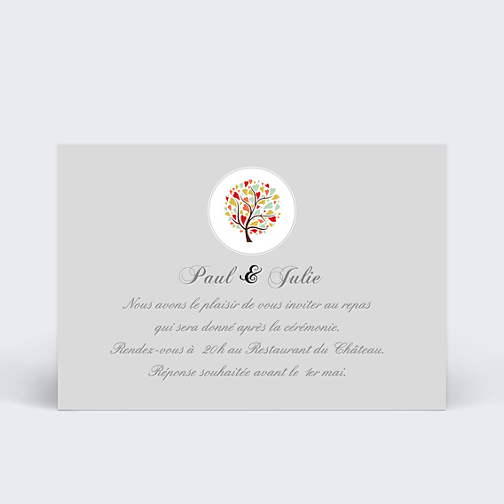 Cartes Invitation Mariage  Invitation mariage arbre gris