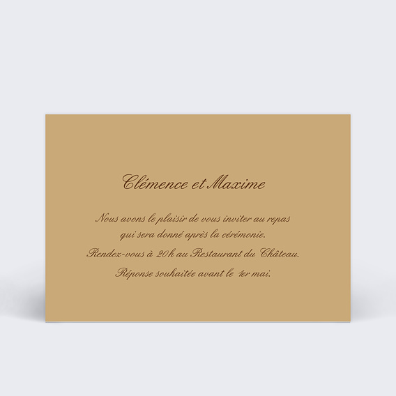 Cartes Invitation Mariage  Invitation mariage bandeau marron