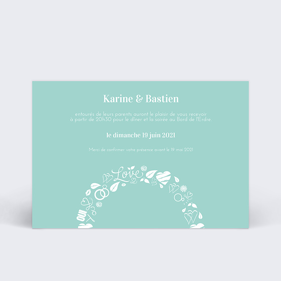 Cartes Invitation Mariage Invitation mariage Cercle bleu