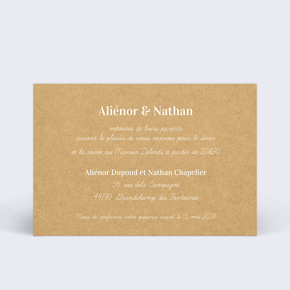 Cartes invitation mariage Invitation Mariage Fleurs des Champs