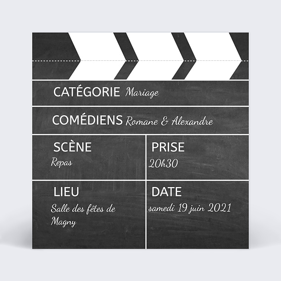 Cartes Invitation Mariage Invitation mariage clap beige