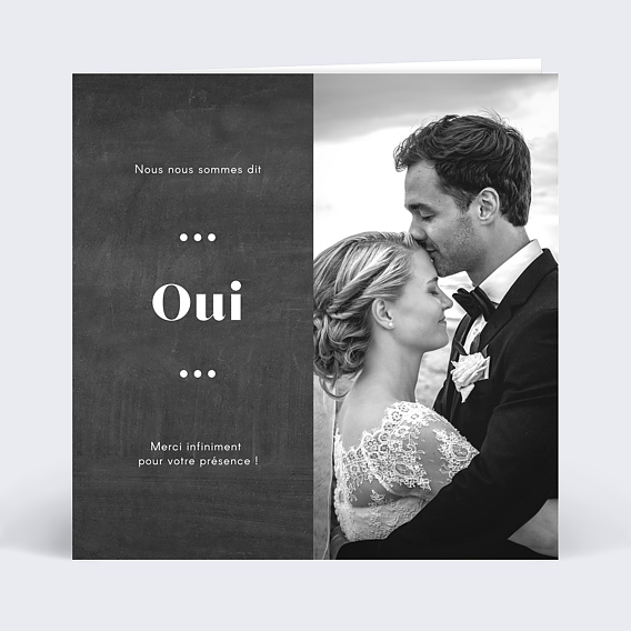 Remerciements mariage Oui & Oui