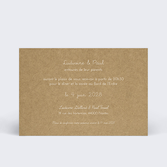 Cartes Invitation Mariage Corde à Linge Invitation Mariage