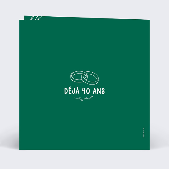 Invitation anniversaire mariage Anniversaire de Mariage 40 ans Verso