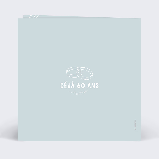 Invitation Anniversaire de Mariage 60 ans Verso