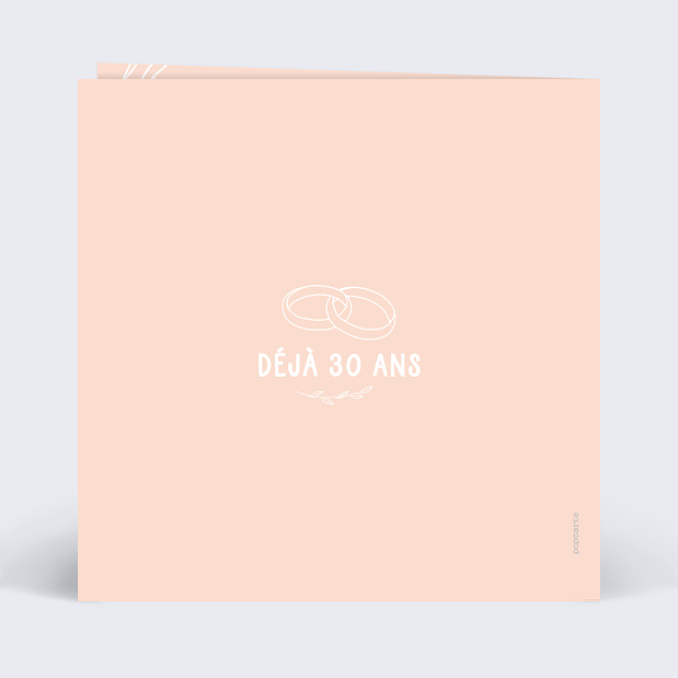 Invitation Anniversaire de Mariage 30 ans Verso