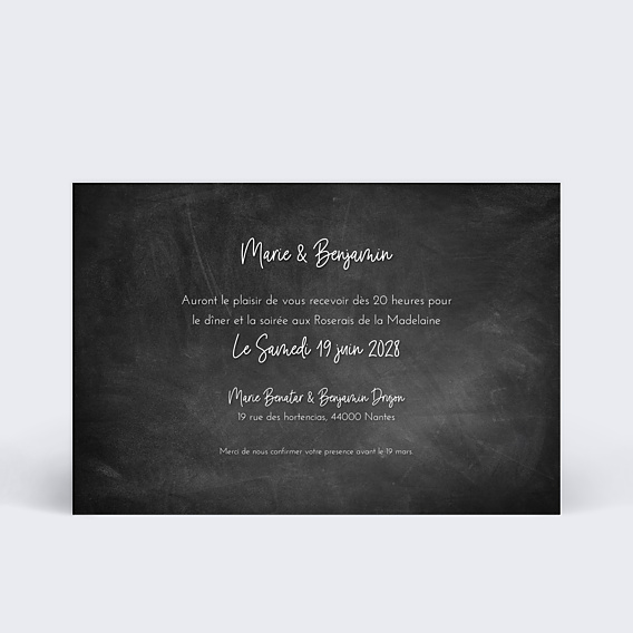 Cartes Invitation Mariage Jolie Craie
