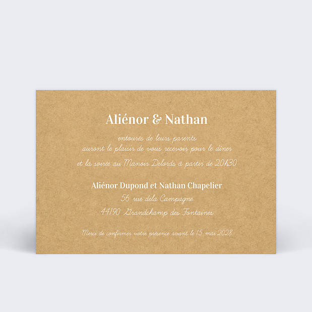 Invitation mariage Fleurs des Champs Recto