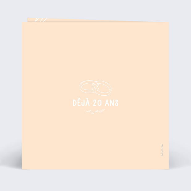 Invitation Anniversaire de Mariage 20 ans Verso